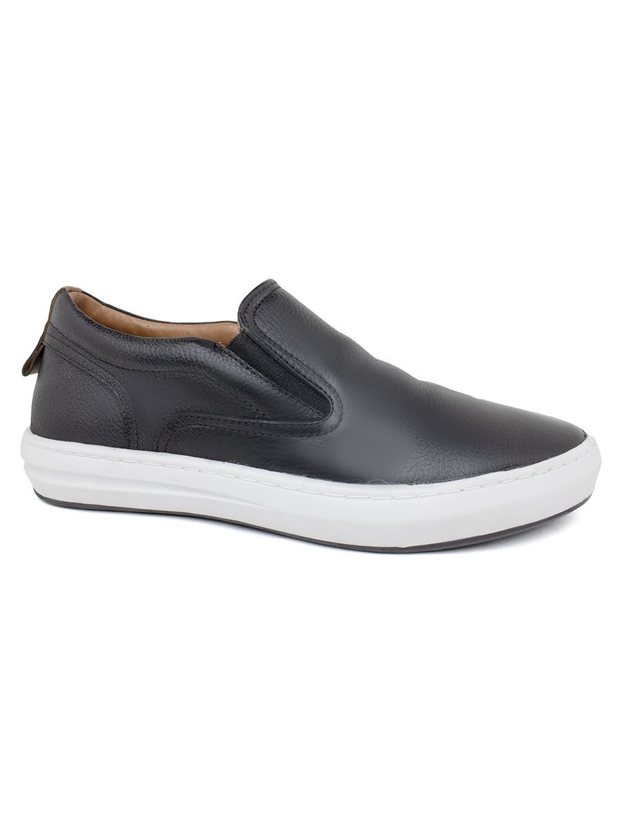 Sapatênis Masculino em Couro Legítimo - LC12051 - Preto PRETO