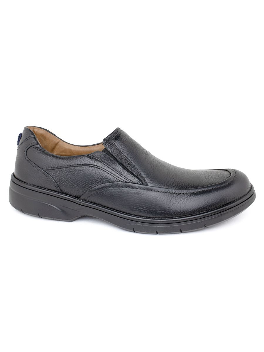 Sapato Super Confortável Masculino em Couro Legítimo - LC18051 - Preto PRETO