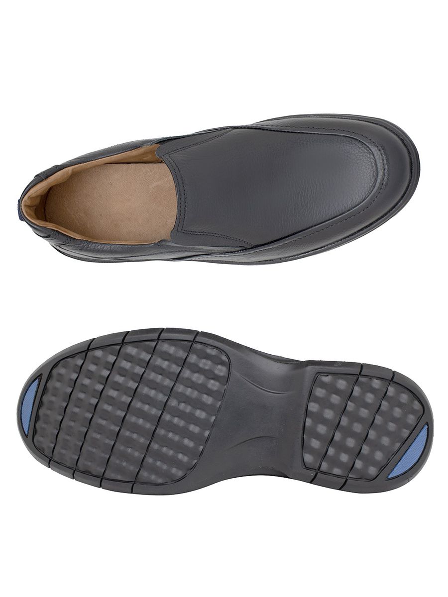 Sapato Super Confortável Masculino em Couro Legítimo - LC18051 - Preto PRETO