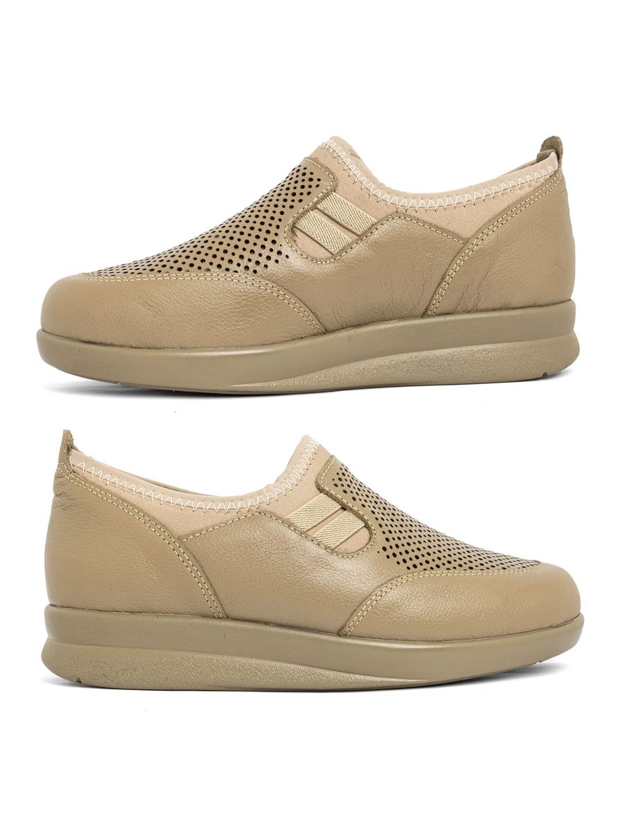 SAPATO INDICADO PARA PÉS DIABÉTICOS COM NEOPRENE - 51019 LIGHT TAN/CAPUCCINO