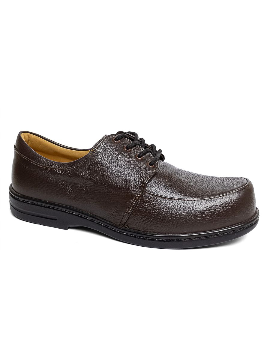 Sapato Masculino Indicado para Diabético em Couro Legítimo - 66002 - Marrom BROWN