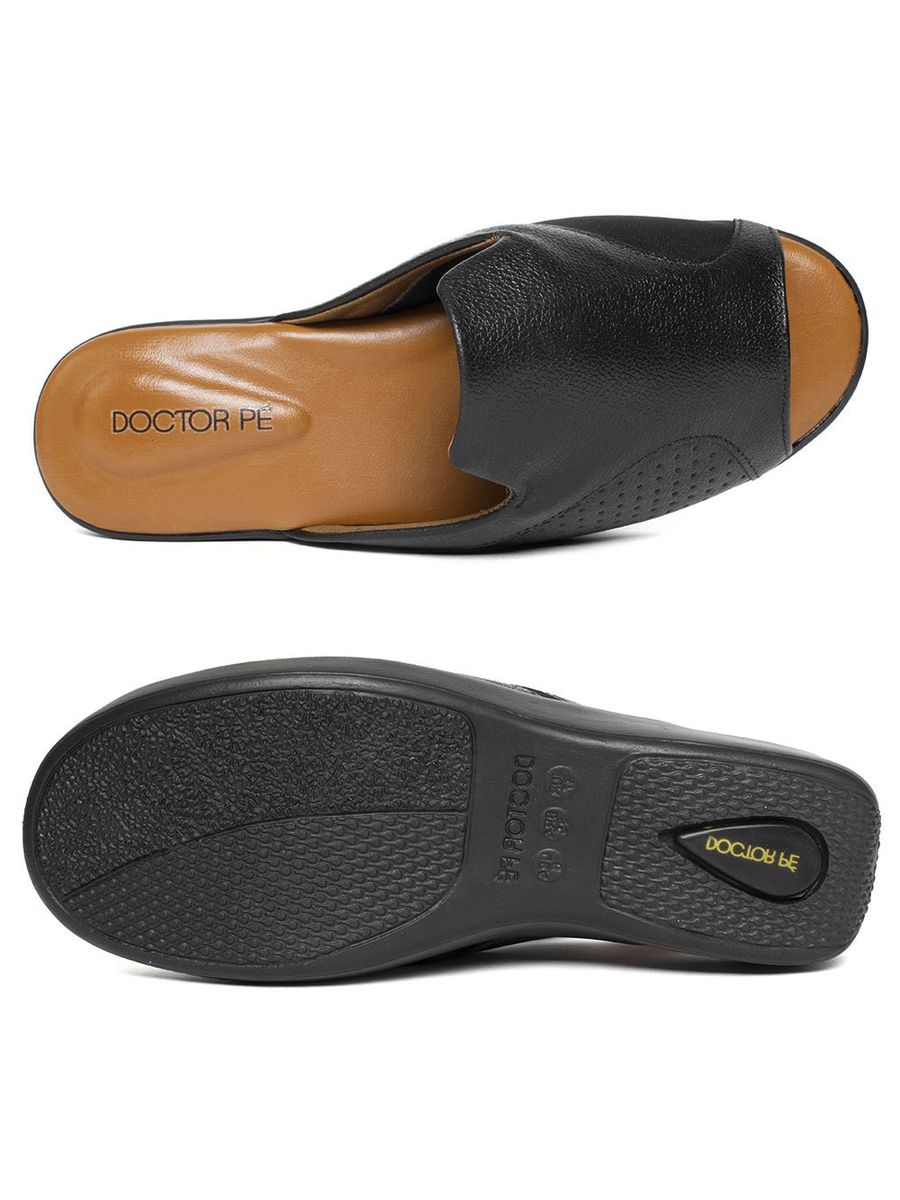 TAMANCO ANATÔMICO PARA JOANETE DOCTOR PÉ EM COURO - 191023 PRETO/PRETO/PRETO