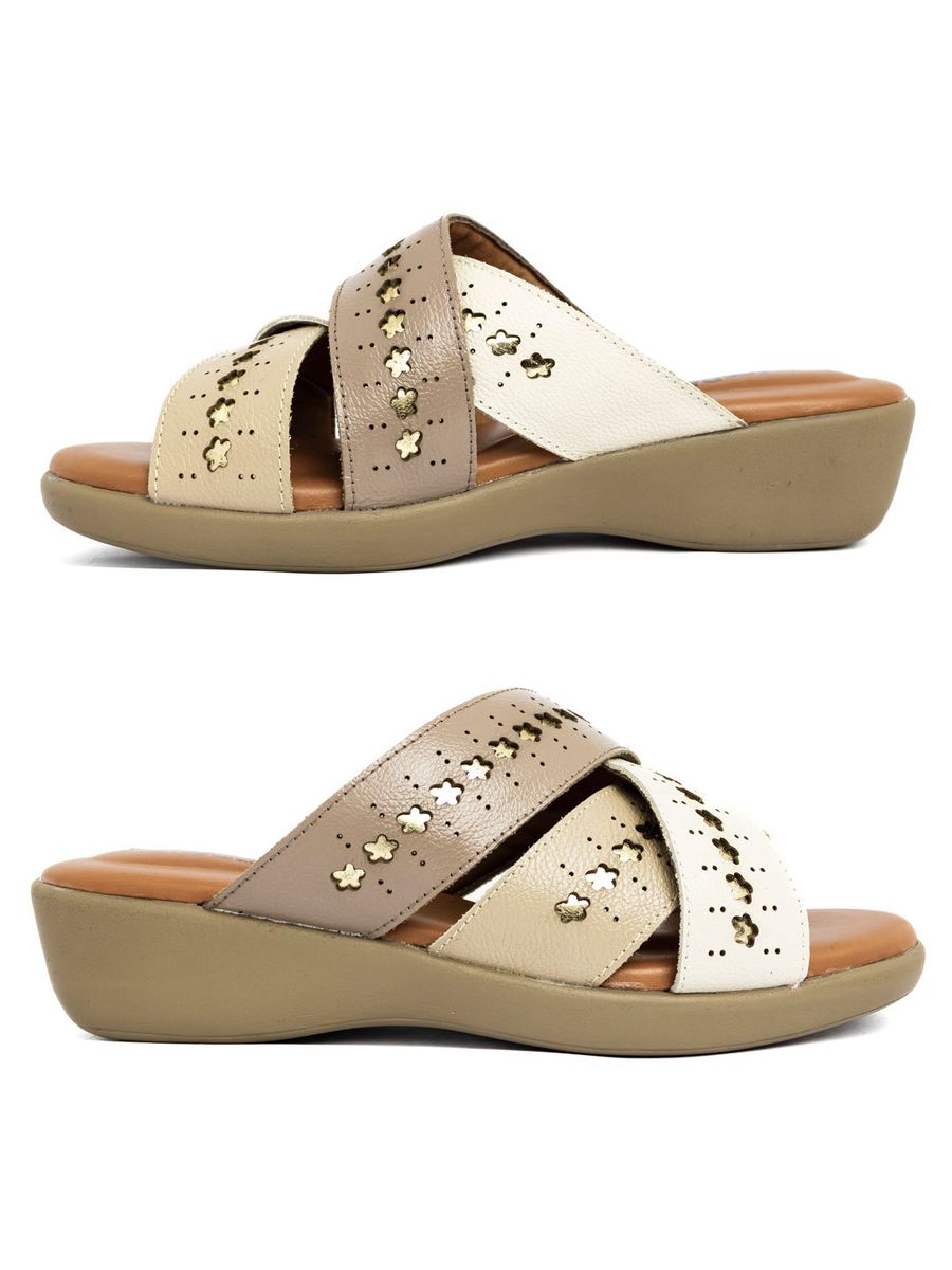 TAMANCO ANATÔMICO EXTREMO CONFORTO DOCTOR PÉ EM COURO - 191061 OFF WHITE/AVELA/FENDI/DOURADO