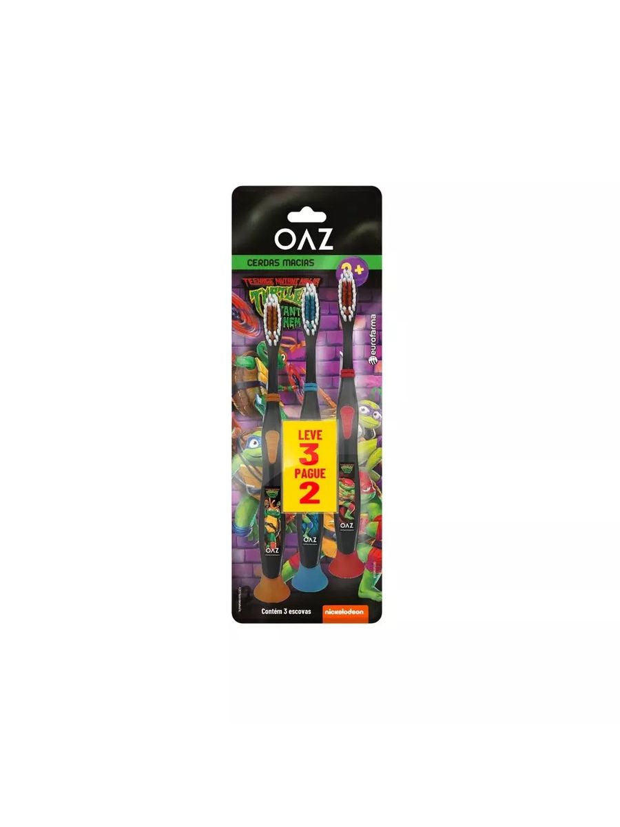 Kit Escova Dental Infantil Tartarugas Ninjas Leve3 Pague2.