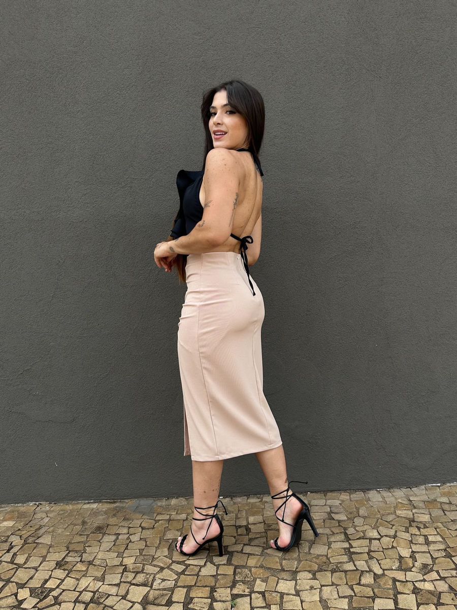 Cropped Frente Única Ariana PRETO