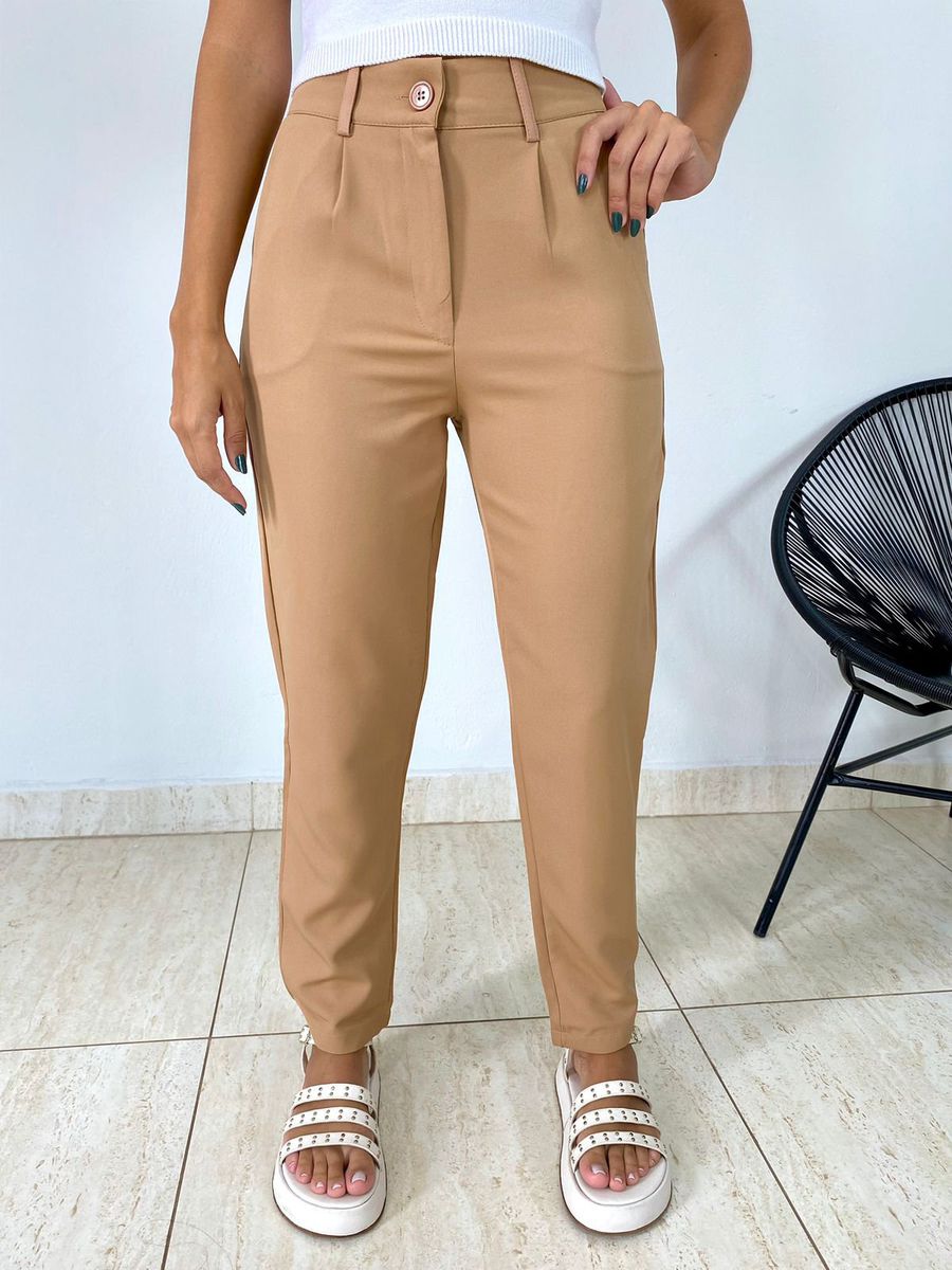 CALÇA ALFAIATARIA RETA NUDE