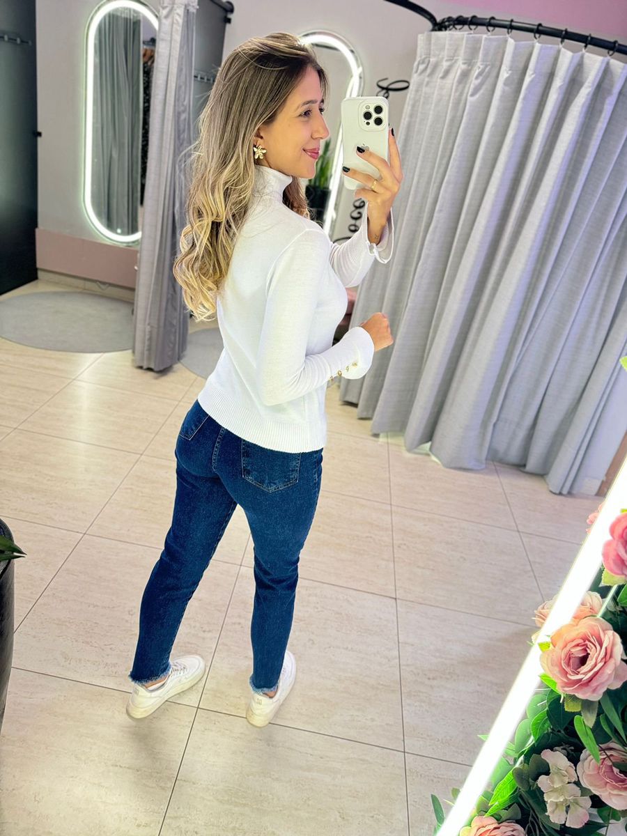 CALÇA JEANS SKINNY DESFIADO JEANS ESCURO