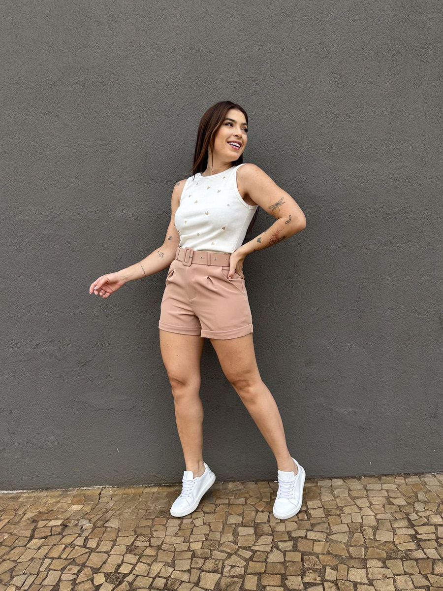 Regata Bordada Corações OFF WHITE