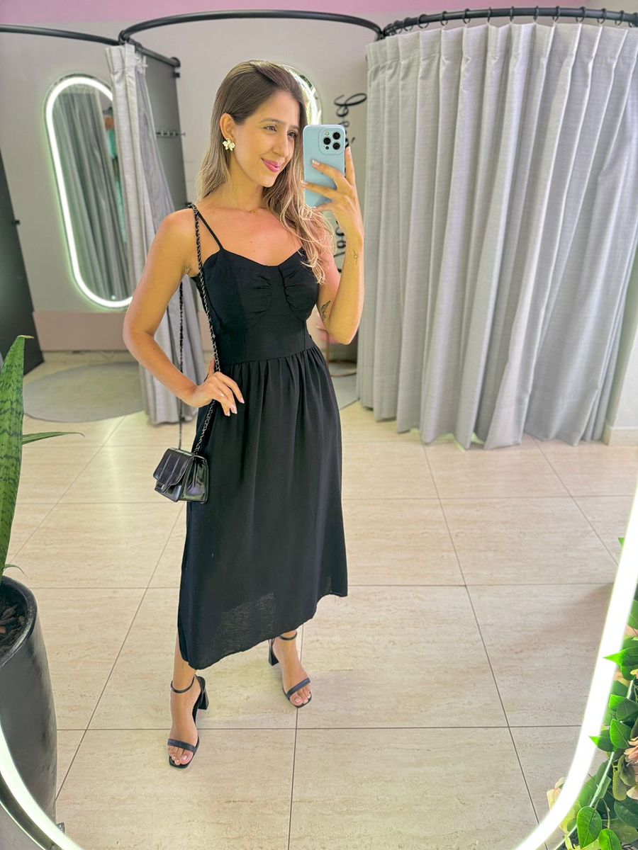 VESTIDO MIDI ISIS PRETO