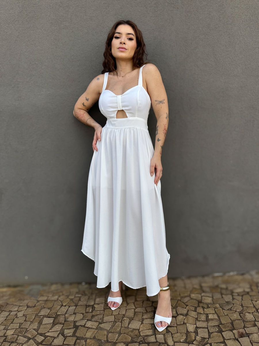 Vestido Longo Maria OFF WHITE