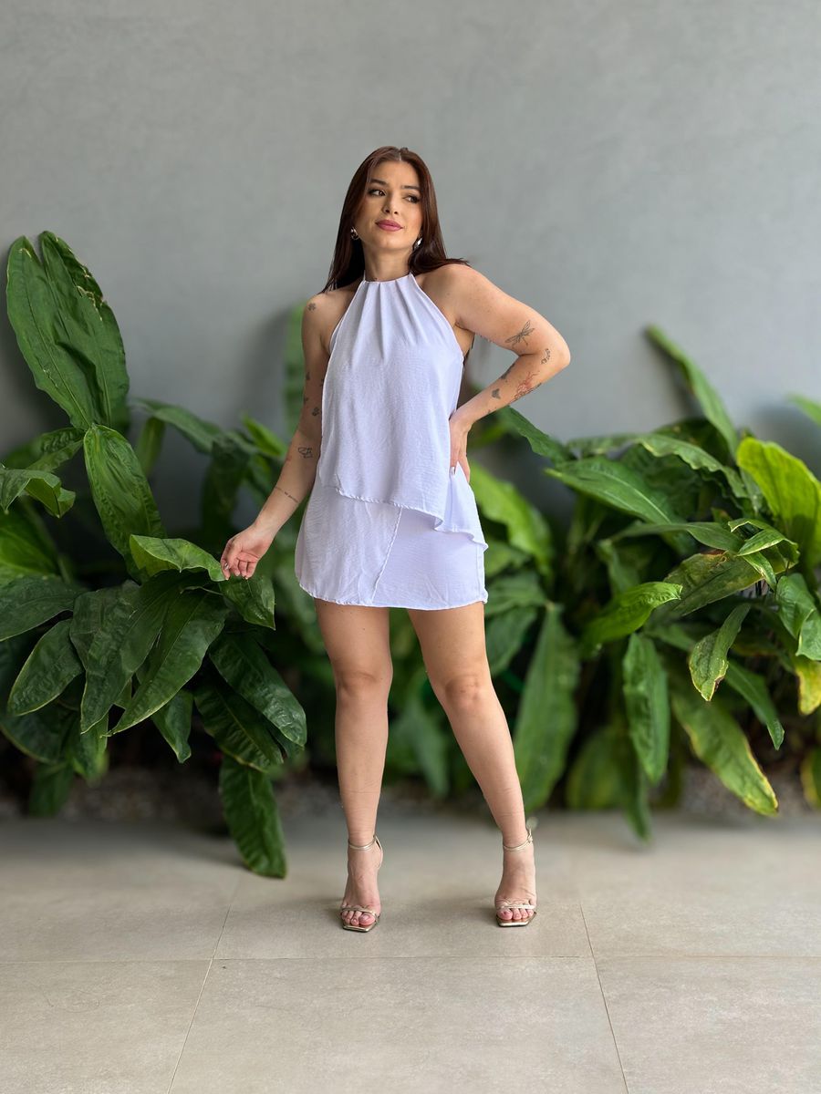 Vestido Frente única Babados Dara BRANCO