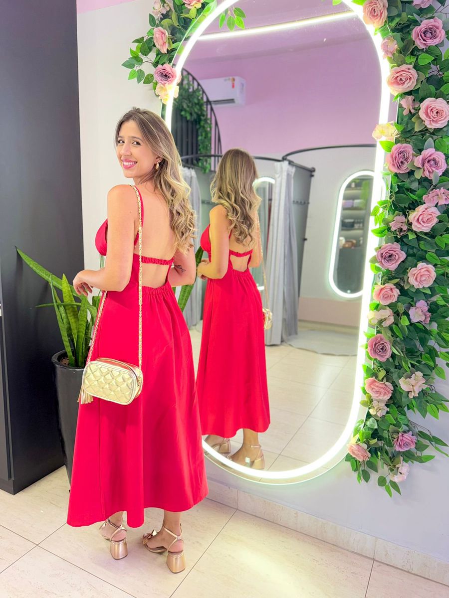 VESTIDO MIDI KARLA VERMELHO