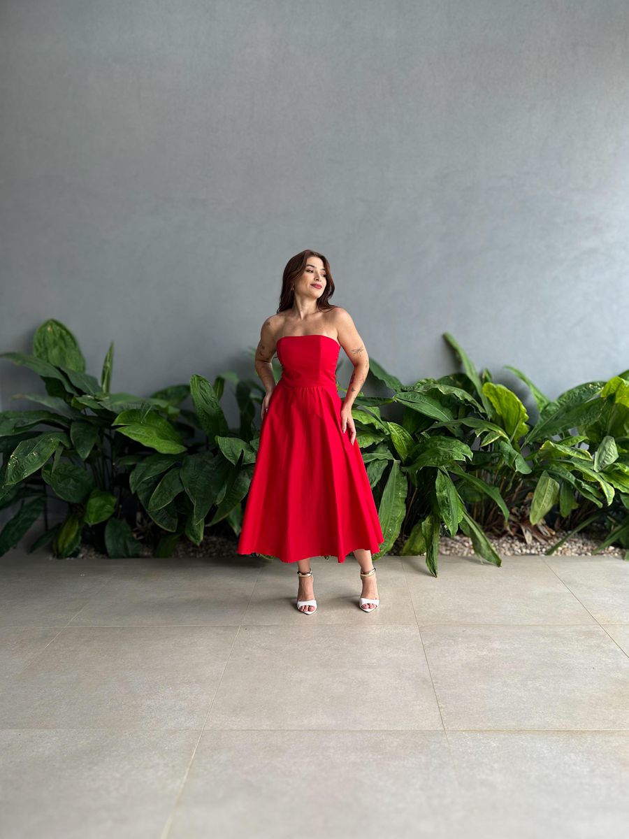 Vestido sem Alças Fran VERMELHO