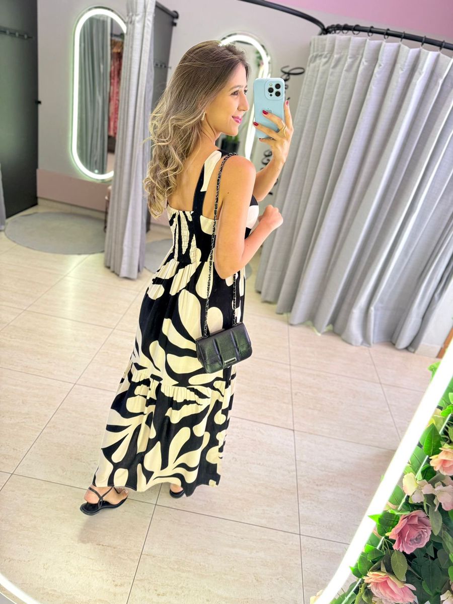VESTIDO MIDI KATIA PRETO/NUDE