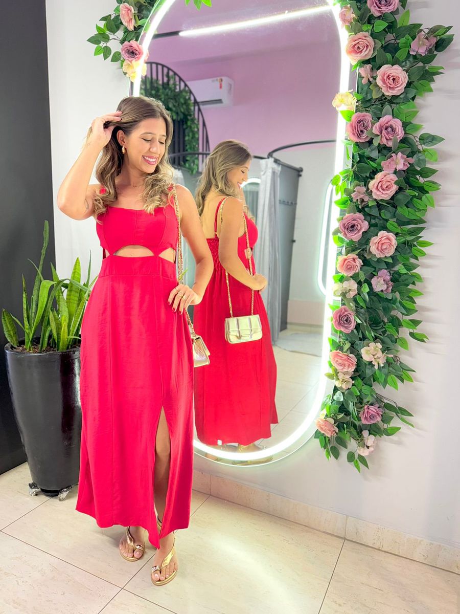 VESTIDO MIDI PAOLA VERMELHO