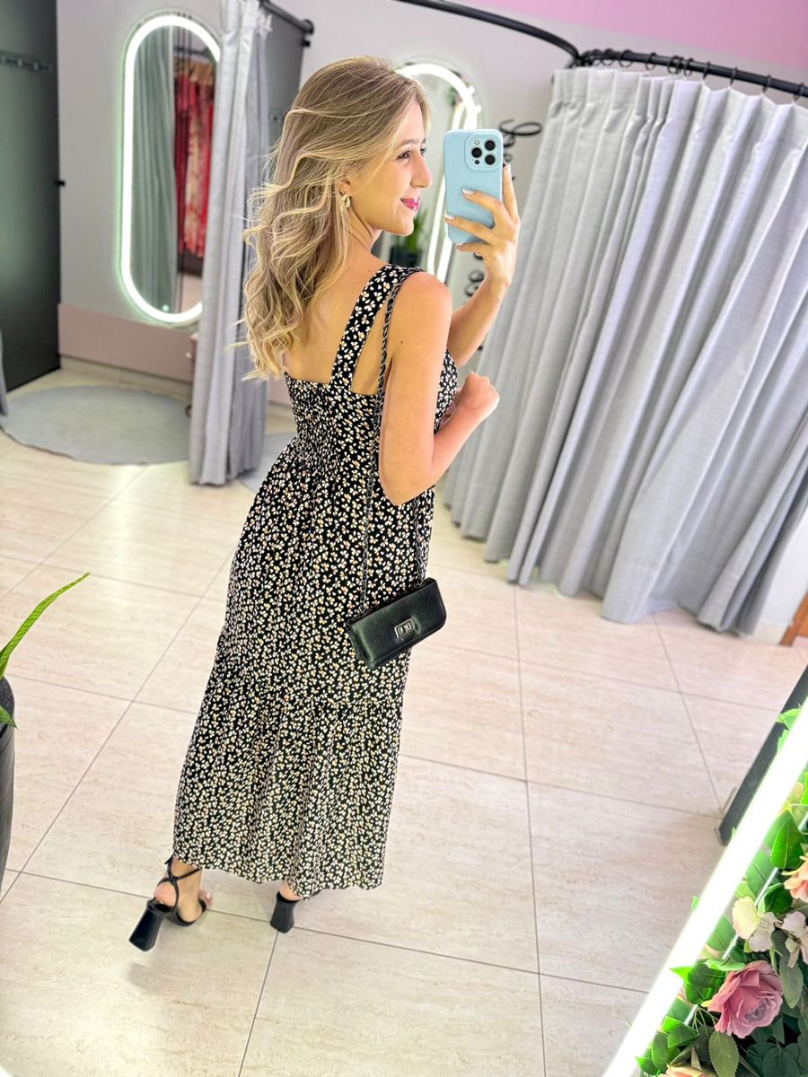 VESTIDO MIDI KATIA PRETO FLORIDO