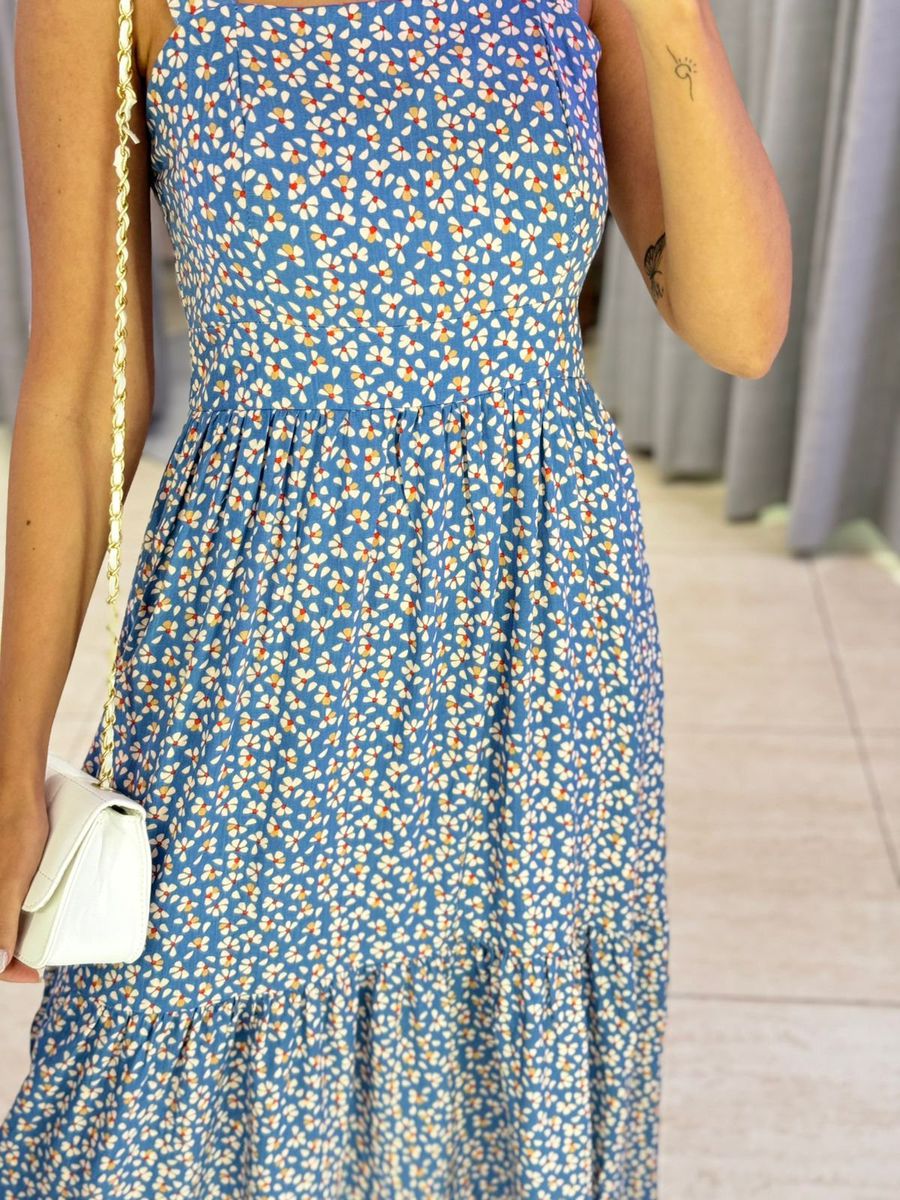 VESTIDO MIDI KATIA AZUL FLORIDO