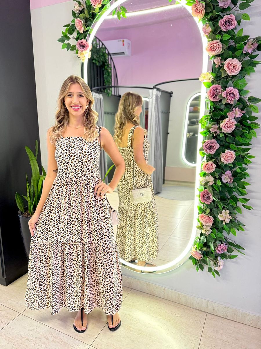 VESTIDO MIDI KATIA OFF FLORIDO