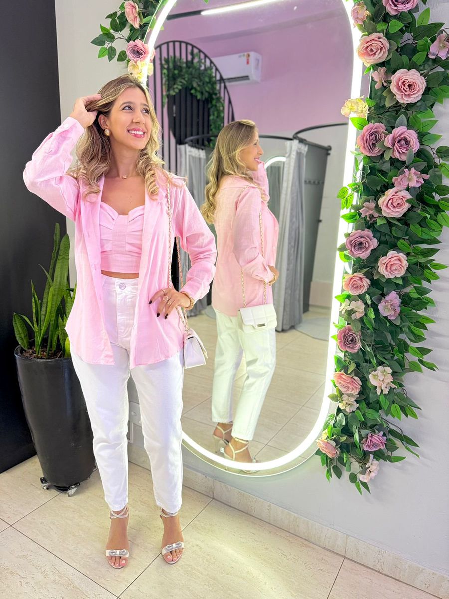 CALÇA MOM LISA BRANCA BRANCO