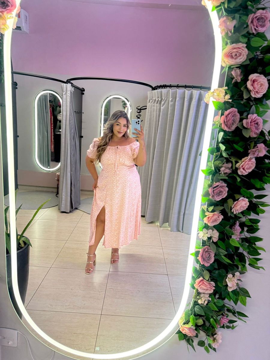 VESTIDO PLUS SIZE VIOLETA MIDI ROSE
