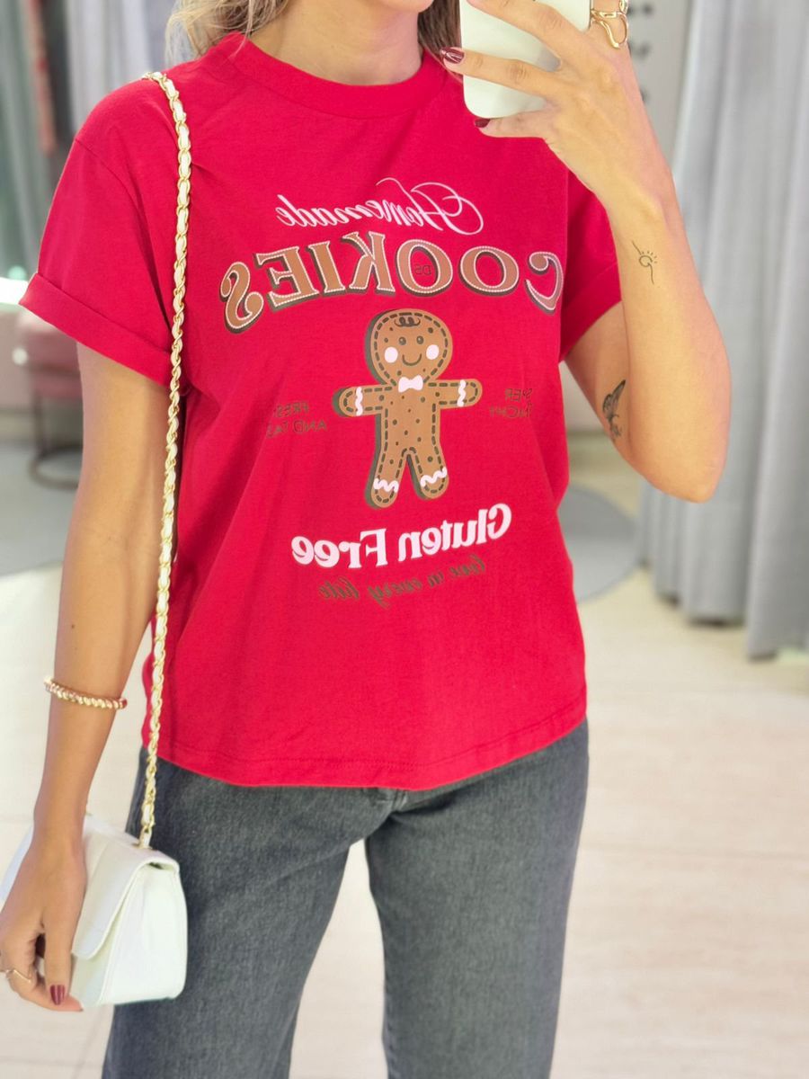 T-SHIRT COOKIES VERMELHO