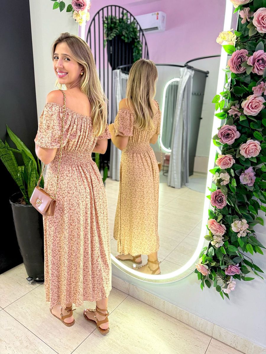 VESTIDO MIDI VIOLETA MARROM