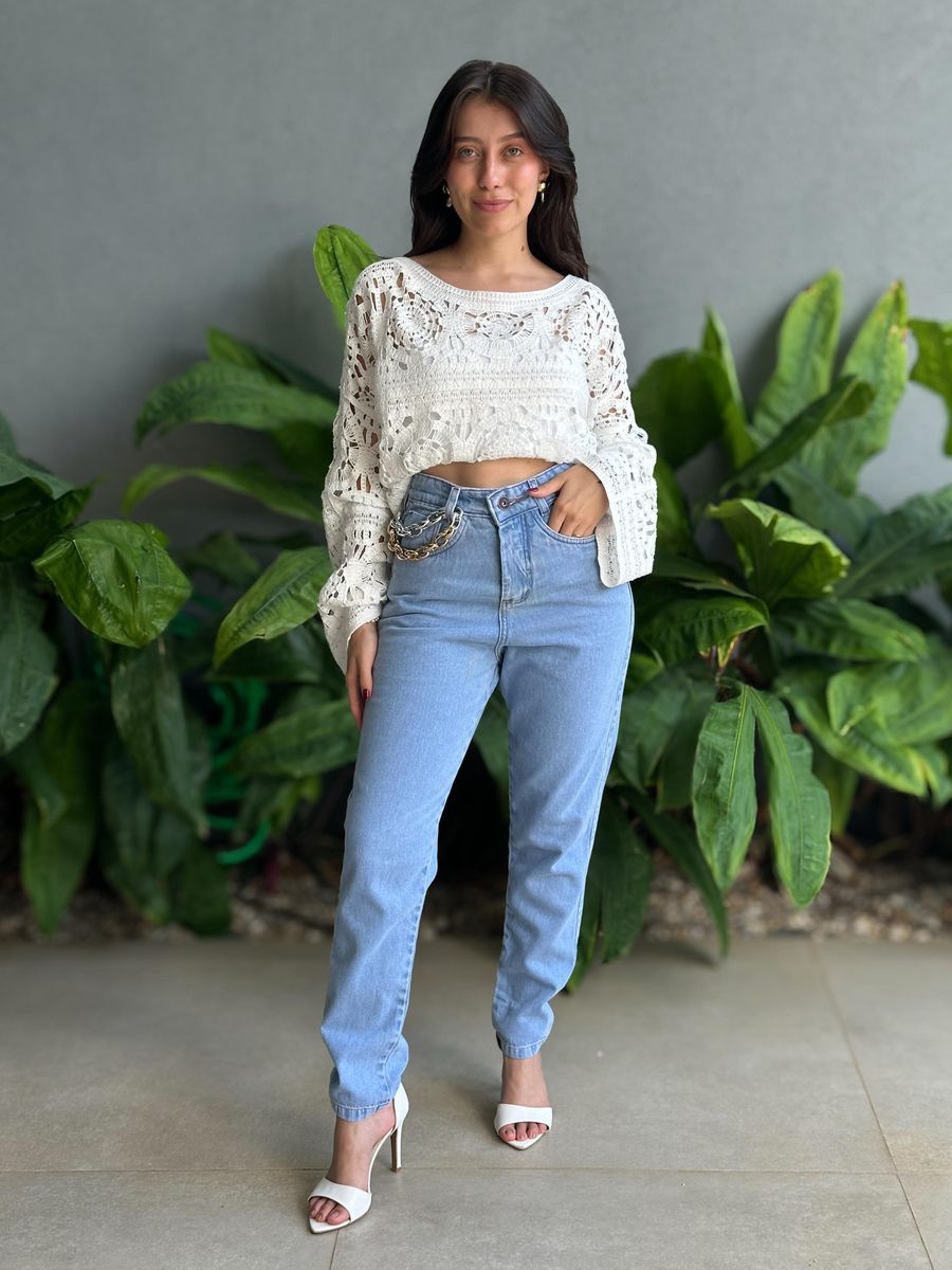 Calça Mom Jeans Cherry 01 LAVAGEM CLARA 