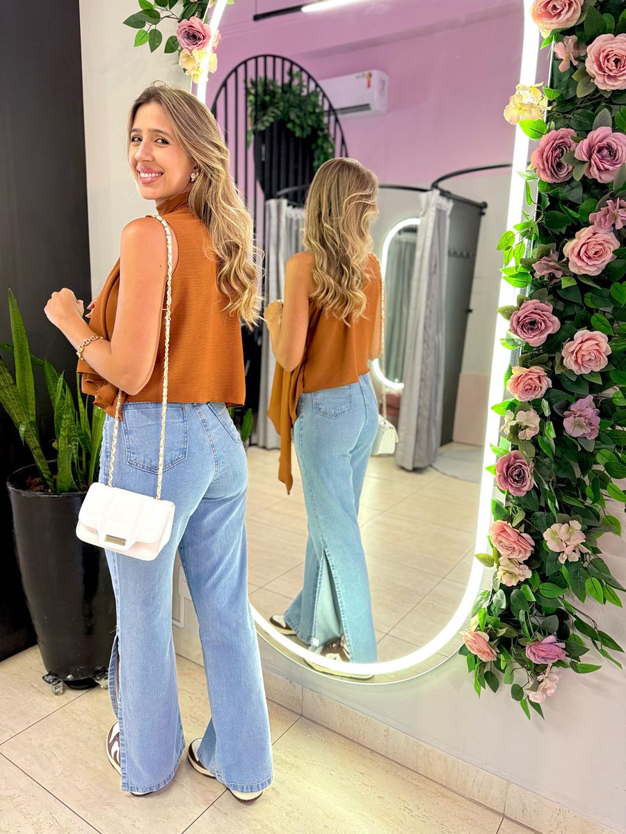 CALÇA FENDA LATERAL JEANS