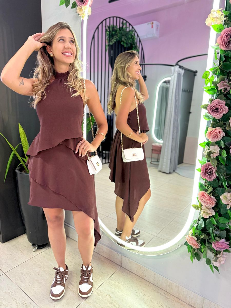 VESTIDO CAROLINE MARROM