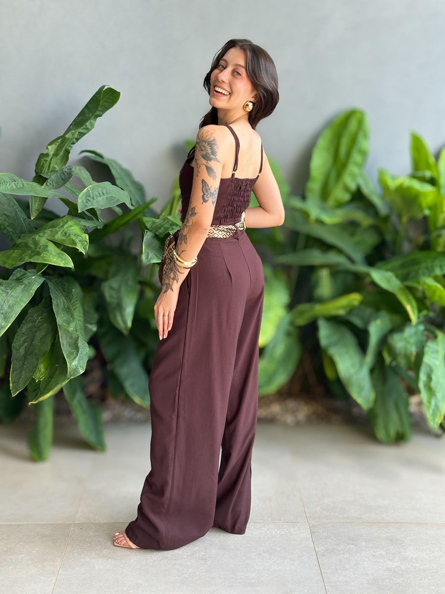Cropped Liocel Lira Alças Finas MARROM
