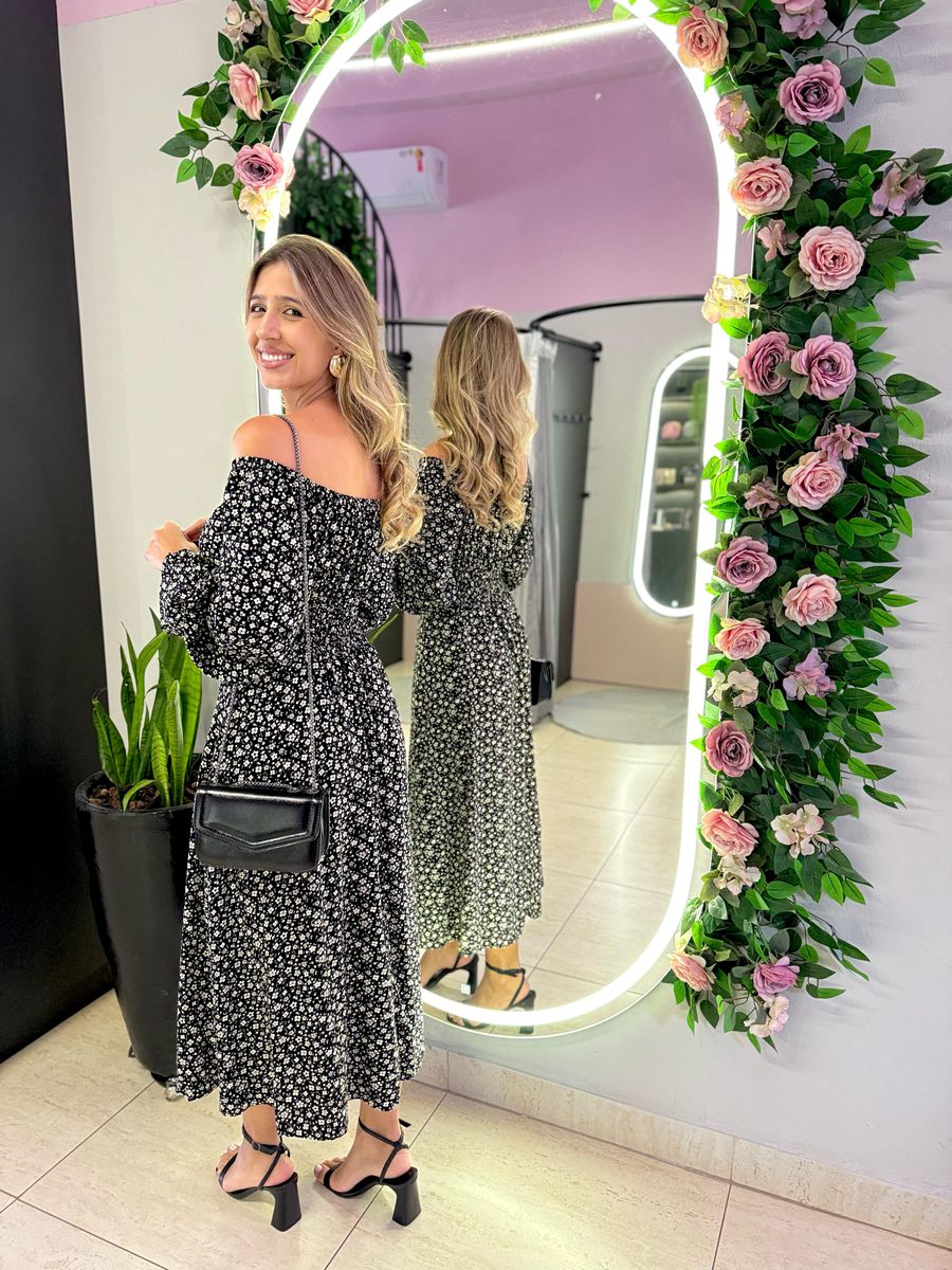 VESTIDO VIOLETA MANGA LONGA PRETO