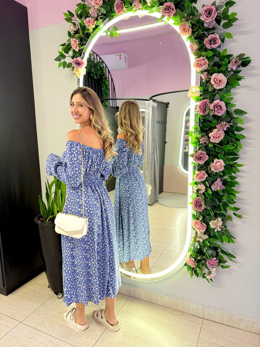 VESTIDO VIOLETA MANGA LONGA AZUL