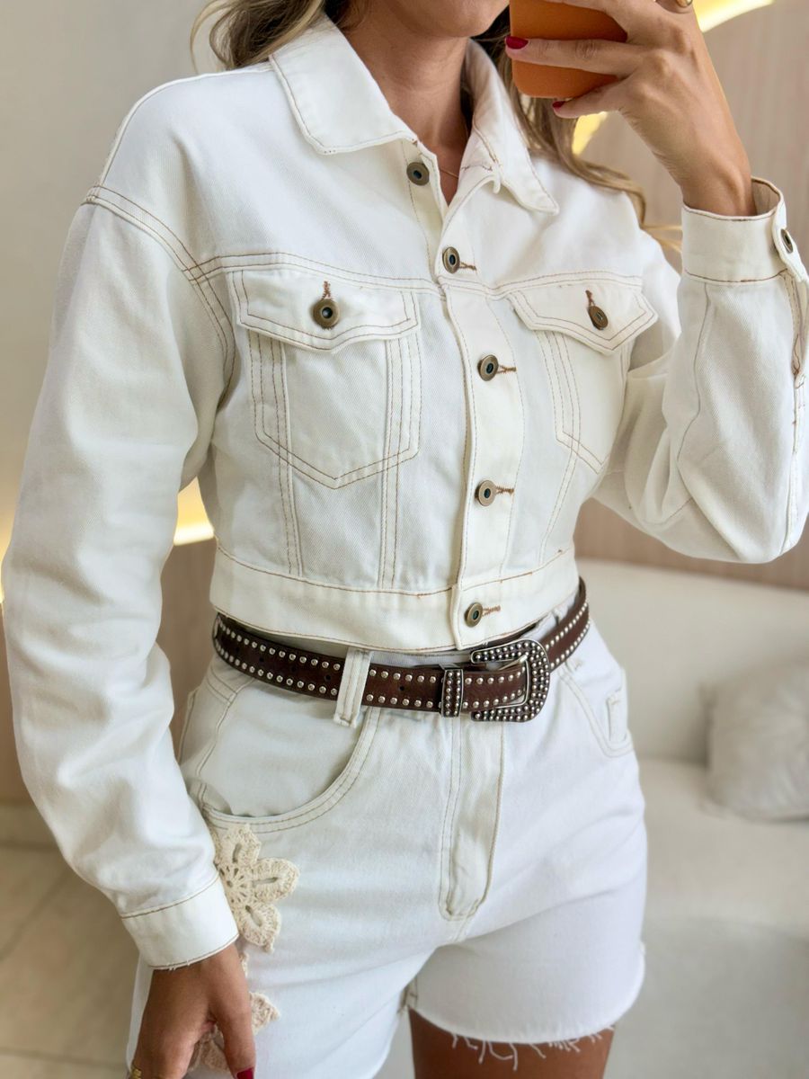 JAQUETA CROPPED COSTURAS OFF OFF