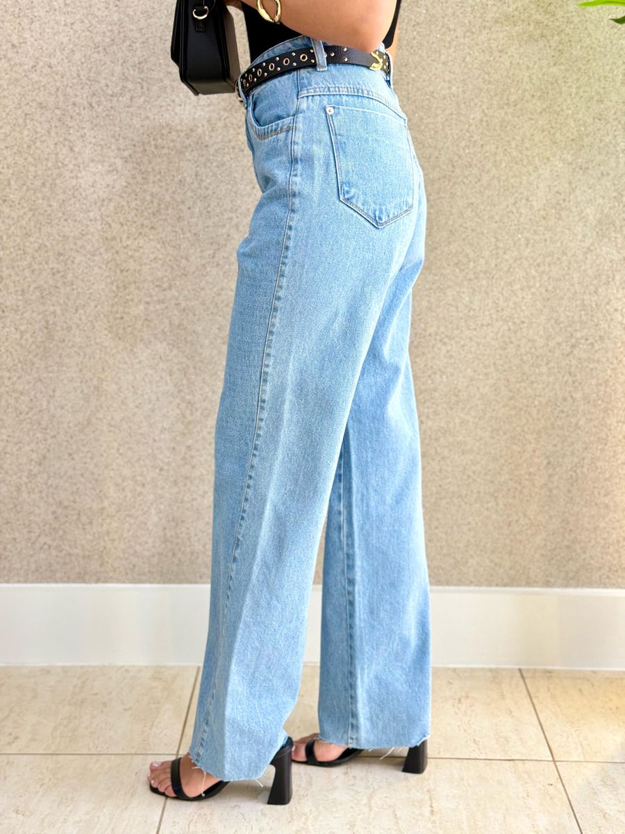 CALÇA WIDE LEG JEANS LASER JEANS
