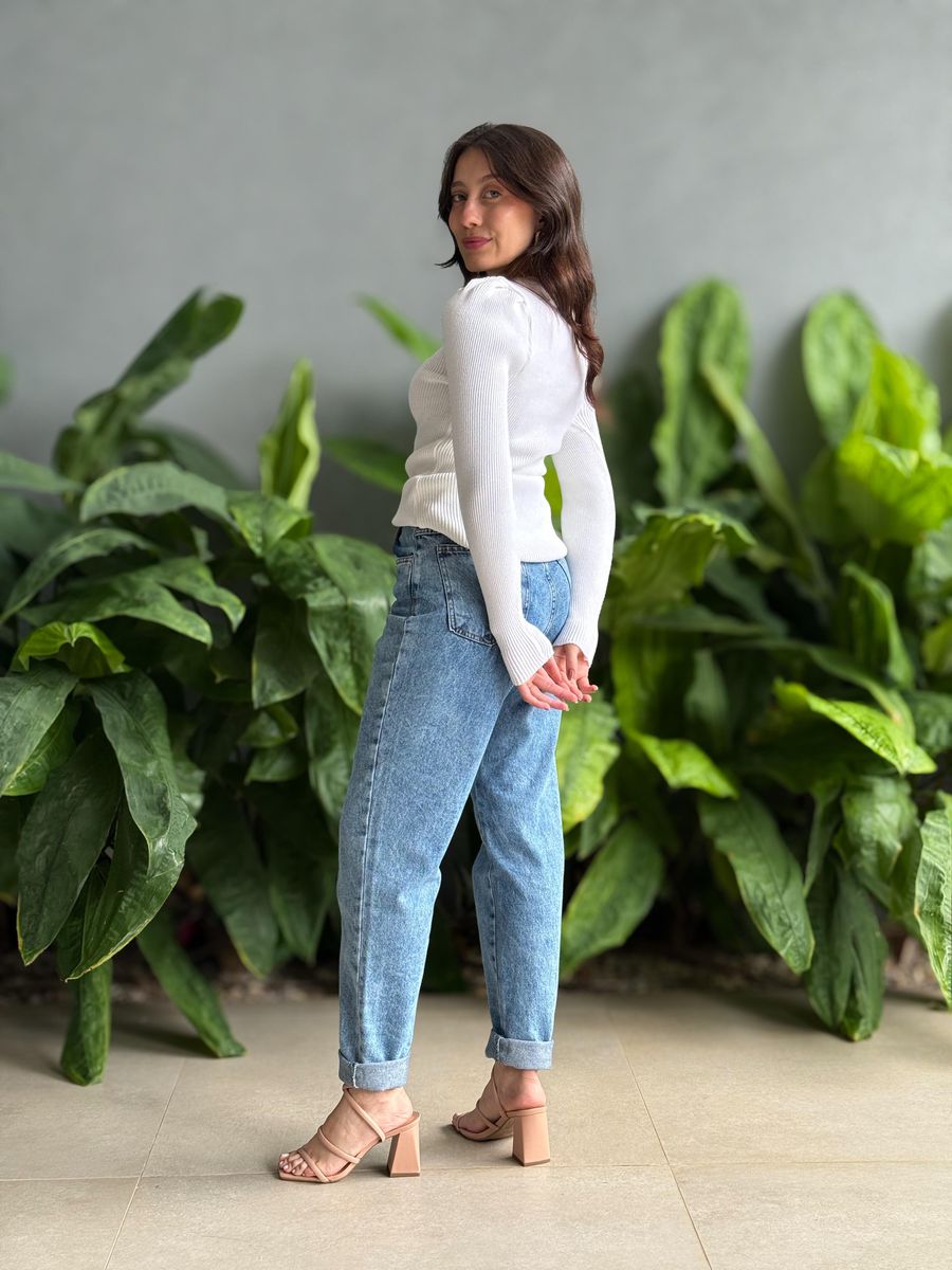 Blusa Tricot Manga Longa Princesa OFF WHITE