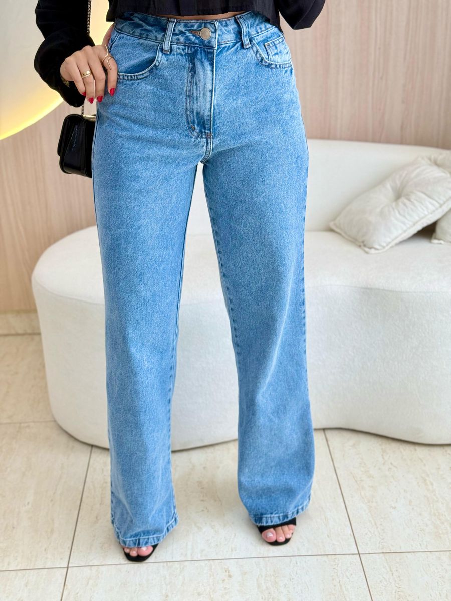 CALÇA JEANS WIDE LEG BÁSICA JEANS