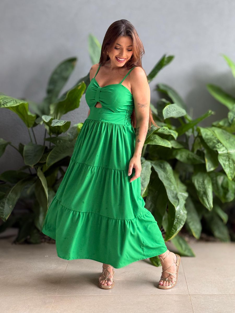 Vestido Midi Flavia VERDE BANDEIRA
