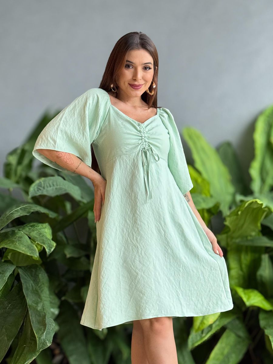 Vestido Curto Duda em Liocel VERDE CLARO