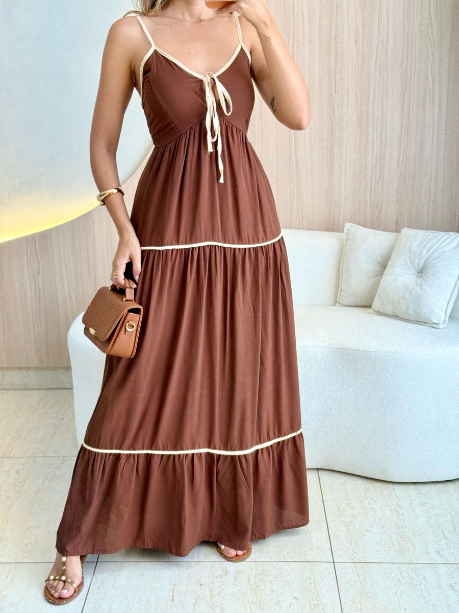 VESTIDO LONGO ELOÁ MARROM
