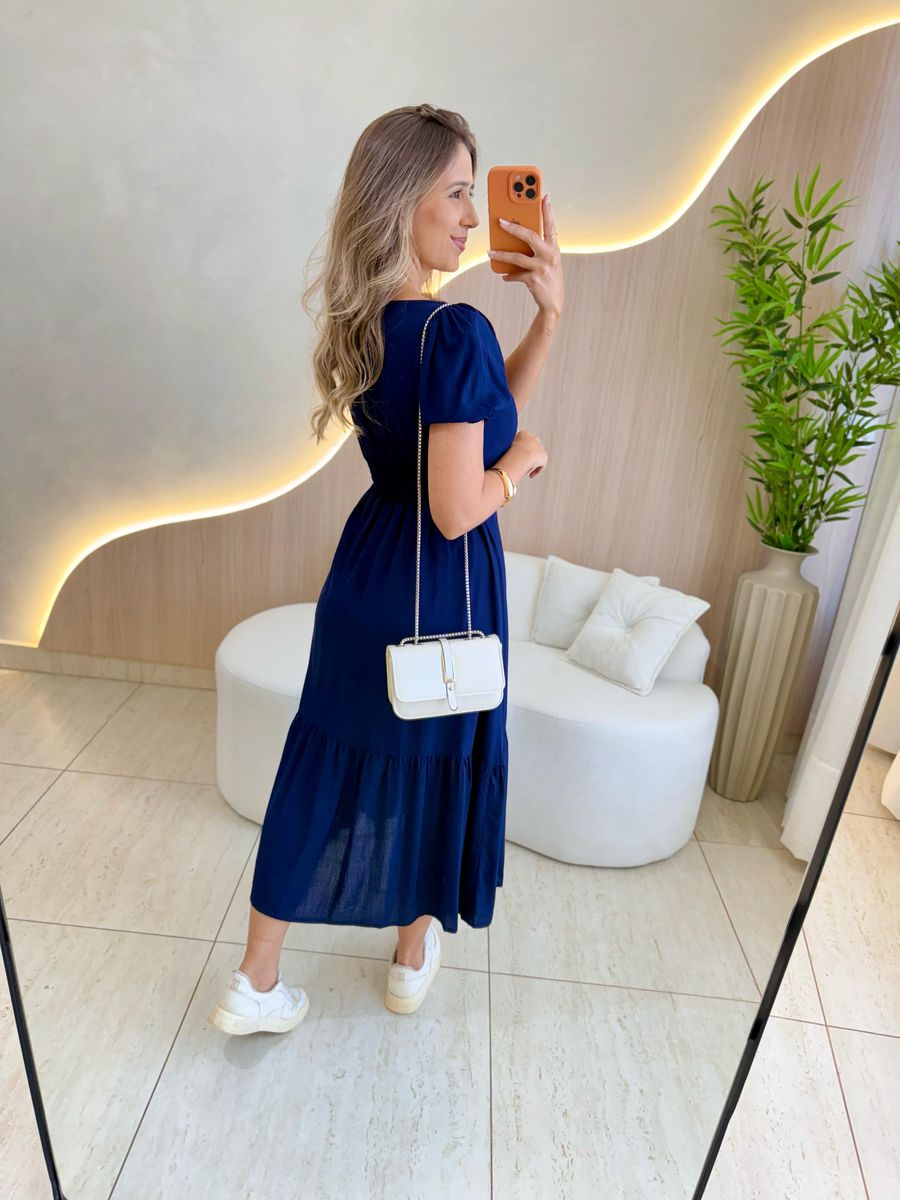 VESTIDO MIDI DANDARA AZUL MARINHO