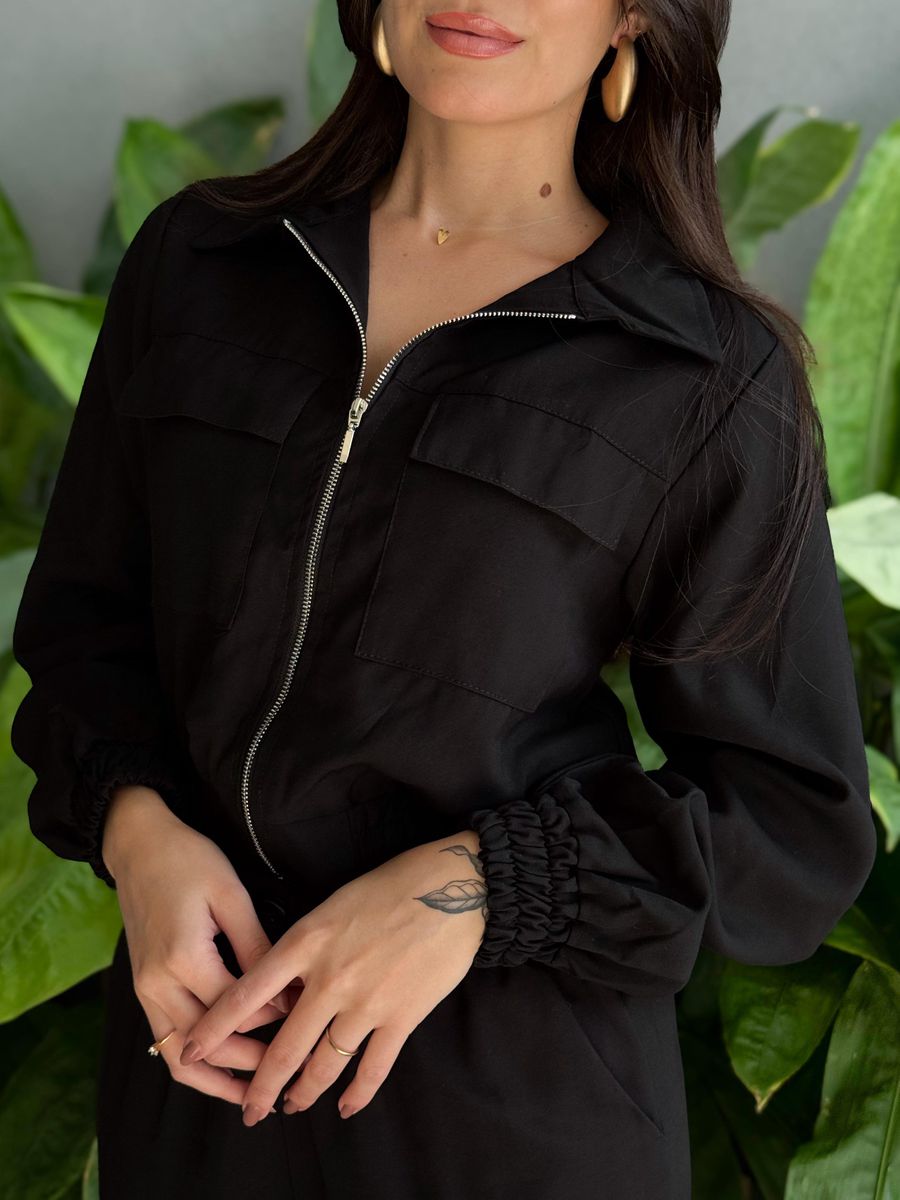 Jaqueta Luna em Viscose Sarjada PRETO