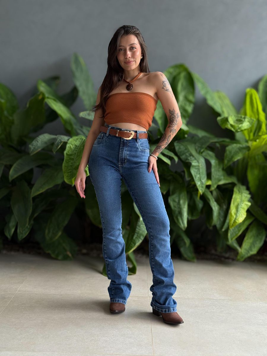 Top faixa em Tricot Modal TERRACOTA