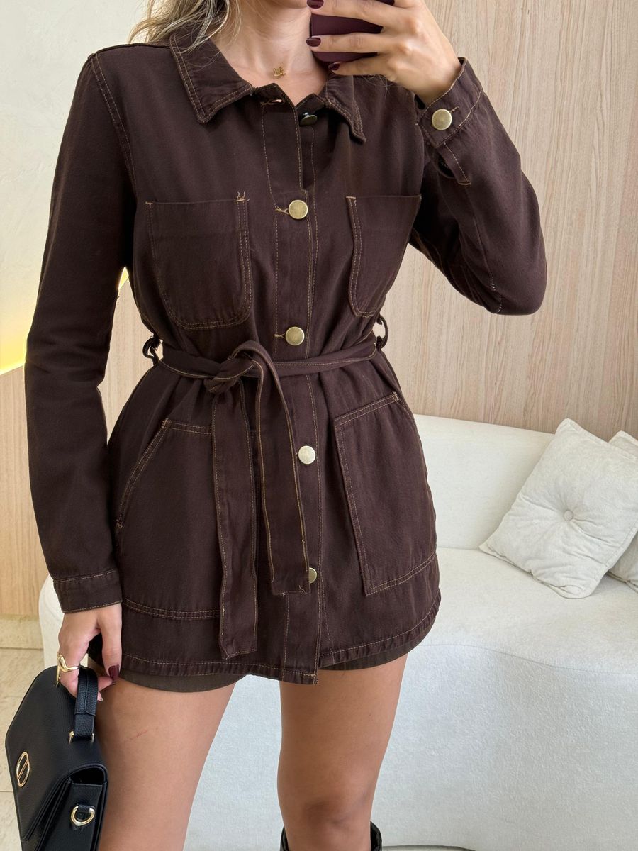 CASACO PARKA BRENDA MARROM