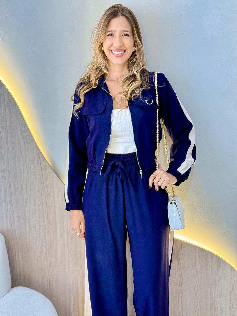 CONJUNTO PANTALONA ANALU AZUL MARINHO