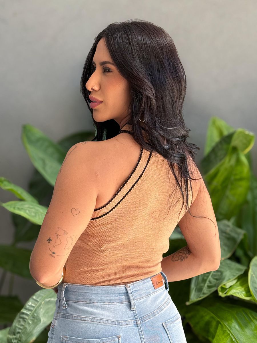 Blusa Regata Diana em Tricot BEGE