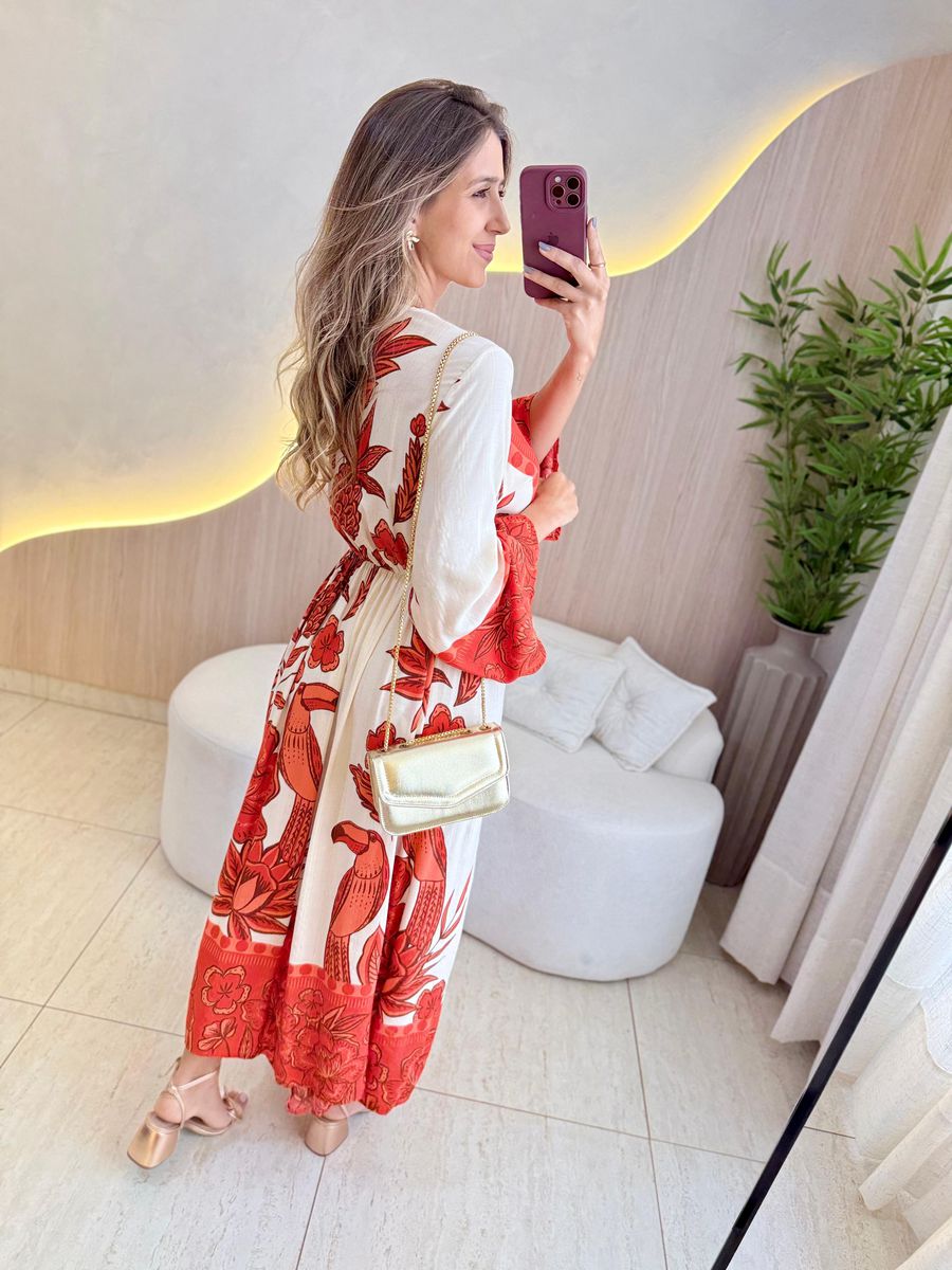 VESTIDO ESTAMPADO ISADORA VERMELHO