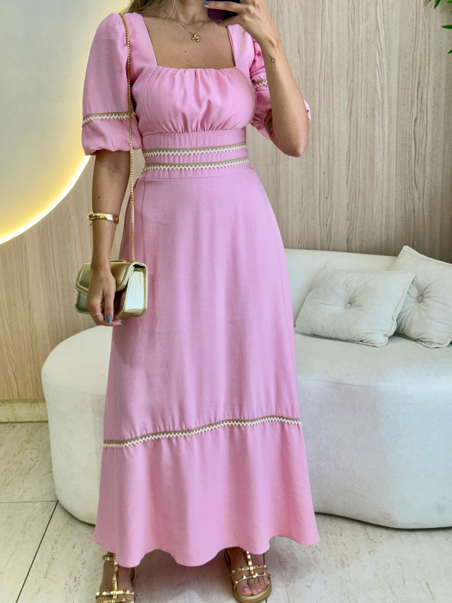VESTIDO MIDI ELISA ROSA