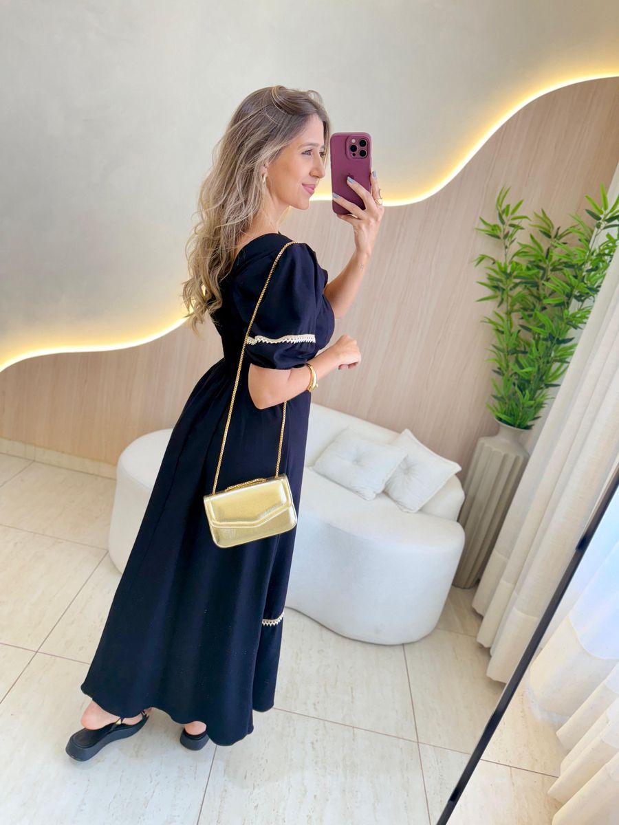 VESTIDO MIDI ELISA PRETO