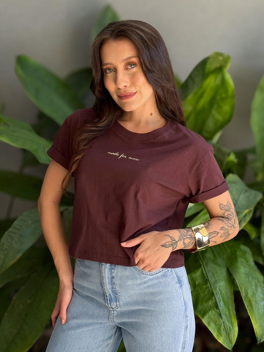 T-shirt Made for More MARROM CHOCOLATE