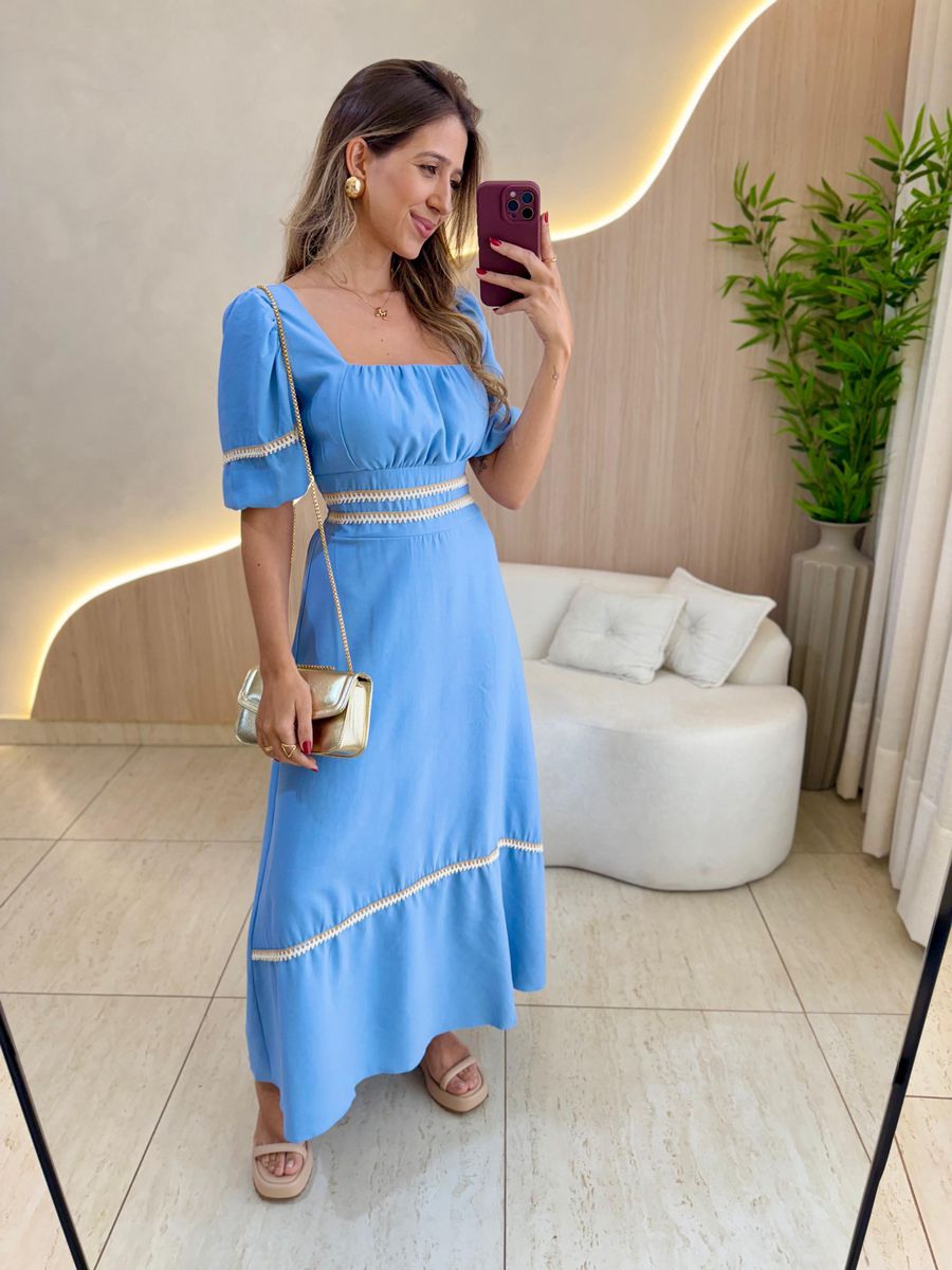 VESTIDO MIDI ELISA AZUL